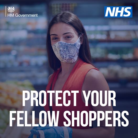 protect your fellow shoppers, wear a face covering image
