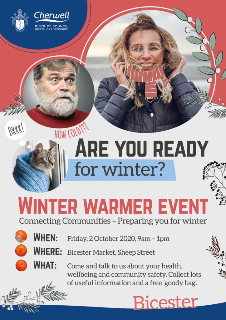 apped up in warm clothes, promoting the event details as described in the body text