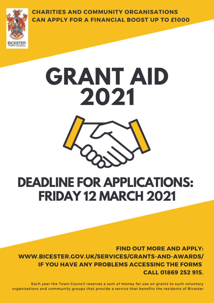 Bicester Town Council Grant Aid Scheme Open